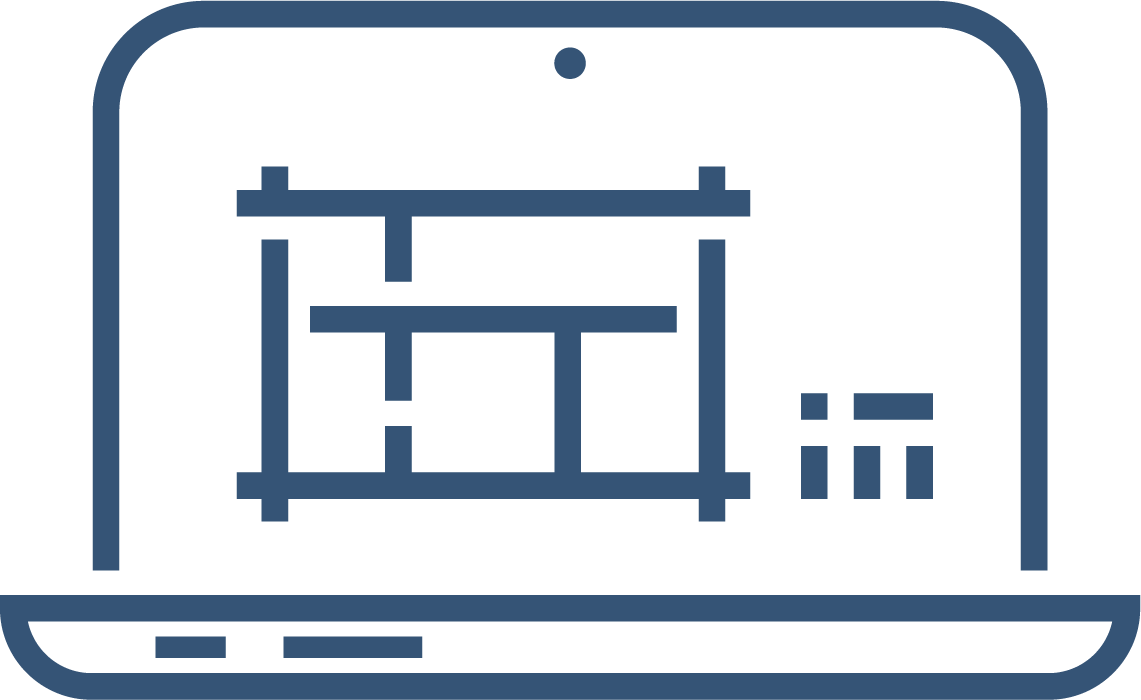 3d rendering of a desktop interface with an icon resembling a workbench or toolkit for Quality Testing Services.